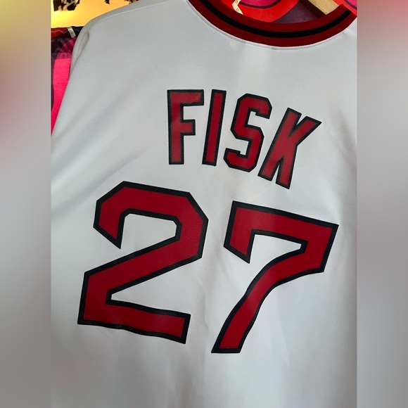 NWT Vintage Majestic Boston Red Sox Carlton Fisk Cooperstown Hall Of Fame Jersey - Picture 14 of 14